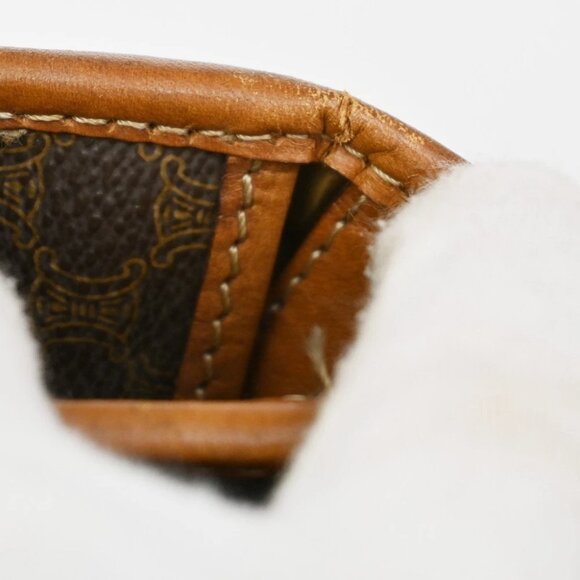 CELINE Logo Macadam Pattern 2Way Shoulder Bag PVC Leather Brown Italy - Picture 8 of 16